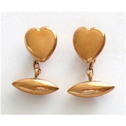 English Heart shaped 9Kt Gold Cufflinks #2239055