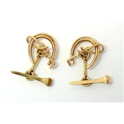 14Kt Gold Horseshoe Cufflinks #2239056