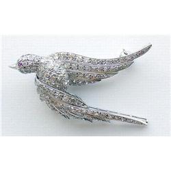 Platinum and  Diamond Bird Pin #2239058