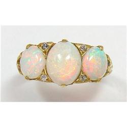 15Kt. Victorian Opal and Rose Diamond Ring #2239080