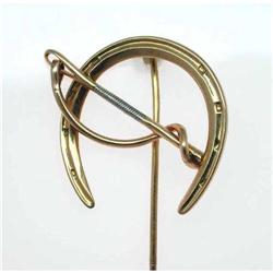 Platinum and gold Horseshoe Stick Pin #2239085