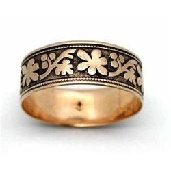 Pink Gold Floral Wedding Band #2239118