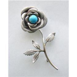 14Kt White Gold Rose Pin #2239132