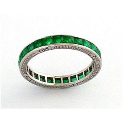 Vintage French cut Emerald band #2239139