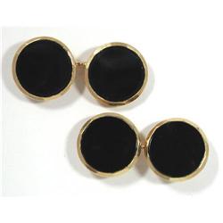 Classic Black Onyx Cufflinks, Larter & Sons #2239156