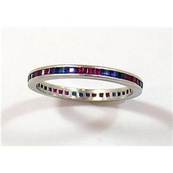 Platinum Band with Ruby and Sapphire  #2239168