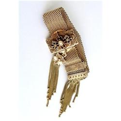 Victorian gold mesh bracelet with fringes #2239178