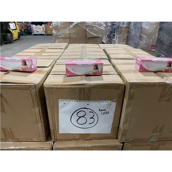 Pallet de pruebas de embarazo.