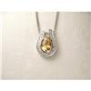 Image 1 : 14K WG Citrine Diamond Filigree Pendant Slide #2182665
