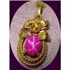 Image 1 : 14K Gold  Star Ruby Pendant & Chain #2182917