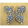 Image 1 : Signed Weiss Bright Blue Rhinestone Butterfly #2195557