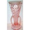 Image 1 : Pink DepressionTwisted Optic Footed Vase #2196602