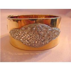 14K Gold Platinum Diamond Bracelet #2225044