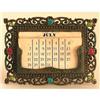 Image 1 : Ornate Brass  Vanity Calendar with Glass Jewels#2225498