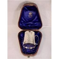 Victorian Raj Silver Christening Mug in Case. #2225515