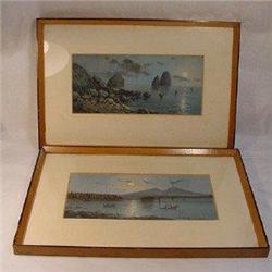 Pair of Italian Scene Watercolours, Signed. #2225518