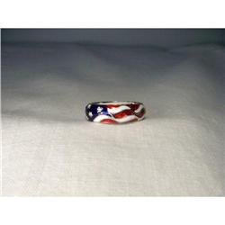 18K WG Hidalgo Diamond American Flag Band Ring #2225603