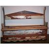 Image 1 : ANTIQUE RUSTIC PRIMITIVE MILK PAINT BENCH PEW  #2225941
