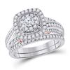 Image 1 : Diamond Bridal Wedding Ring Band Set 1 Cttw 14KT Two-tone Gold
