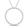 Image 1 : Round Diamond Outline Circle Pendant 1/2 Cttw 14KT White Gold