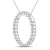 Image 2 : Round Diamond Outline Circle Pendant 1/2 Cttw 14KT White Gold