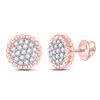 Image 1 : Round Diamond Flower Cluster Earrings 1/4 Cttw 10KT Rose Gold