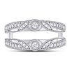 Image 2 : Round Diamond Wrap Ring Guard Enhancer 1/3 Cttw 14KT White Gold