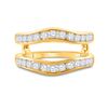 Image 2 : Round Diamond Wedding Wrap Ring Guard Enhancer 1 Cttw 14KT Yellow Gold