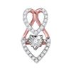 Image 1 : Moving Round Diamond Heart Pendant 1/6 Cttw 10KT White Gold