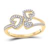 Image 1 : Round Diamond Triple Heart Ring 1/6 Cttw 10KT Yellow Gold