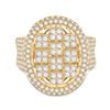 Image 2 : Round Diamond Oval Statement Cluster Ring 2-3/4 Cttw 10KT Yellow Gold