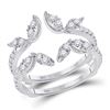 Image 1 : Round Diamond Wedding Wrap Ring Guard Enhancer 3/4 Cttw 14KT White Gold