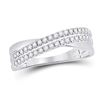 Image 1 : Round Diamond Crossover Band Ring 1/5 Cttw 14KT White Gold