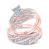 Image 1 : Diamond Square Matching Wedding Set 1/3 Cttw 10KT Rose Gold