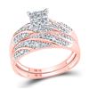 Image 2 : Diamond Square Matching Wedding Set 1/3 Cttw 10KT Rose Gold