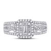 Image 2 : Baguette Diamond Square Cluster Ring 3/4 Cttw 14KT White Gold