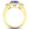 Image 2 : Natural 4.58 CTW Tanzanite & Diamond Ring 14K Yellow Gold - REF-156T2H