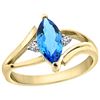 Image 1 : 1.24 CTW Swiss Blue Topaz & Diamond Ring 14K Yellow Gold - REF-31N2Y