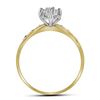 Image 2 : Round Diamond Marquise-shape Cluster Ring 1/10 Cttw 10KT Yellow Gold