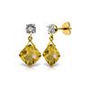 Image 1 : Genuine 17.56 ctw Citrine & Diamond Earrings 14KT Yellow Gold - REF-48P3H