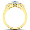 Image 2 : Natural 2.34 CTW Aquamarine & Diamond Ring 14K Yellow Gold - REF-82H3M