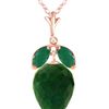 Genuine 13.4 ctw Green Sapphire Corundum & Emerald Necklace 14KT Rose Gold - REF-34V3W
