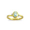 Genuine 0.51 ctw Aquamarine & Diamond Ring 14KT Yellow Gold - REF-27W3Y