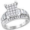 Diamond Cindys Dream Cluster Bridal Wedding Engagement Ring 7/8 Cttw 10KT White Gold
