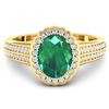 Image 3 : Natural 2.07 CTW Zambian Emerald & Diamond Ring 14K Yellow Gold - REF-92X9K