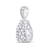 Image 2 : Round Diamond Teardrop Cluster Pendant 1/2 Cttw 14KT White Gold