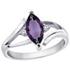1.04 CTW Amethyst & Diamond Ring 14K White Gold - REF-31H2M