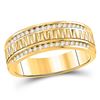 Image 1 : Round Diamond Wedding Double Row Band Ring 1/2 Cttw 14KT Yellow Gold