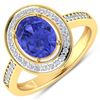 Image 1 : Natural 1.82 CTW Tanzanite & Diamond Ring 14K Yellow Gold - REF-64F8N