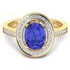 Image 3 : Natural 1.82 CTW Tanzanite & Diamond Ring 14K Yellow Gold - REF-64F8N